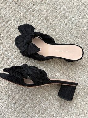 Loeffler Randall Black Pleated Knot Slide Mule